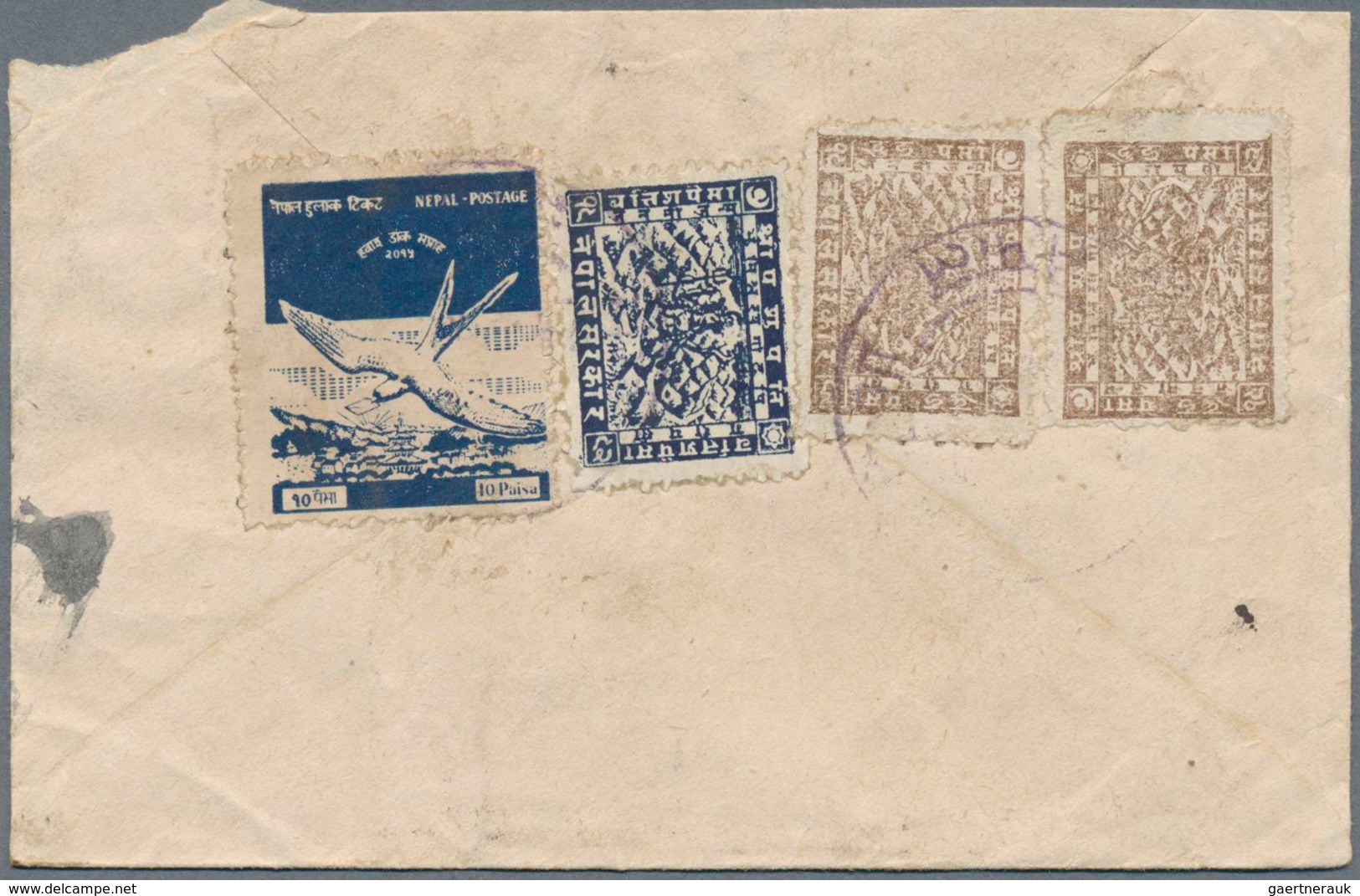 23692 Nepal: 1887-1950's: Collection Of About 100 Covers Franked By Stamps Of 1907-41 Pashupati Issues, Se - Népal