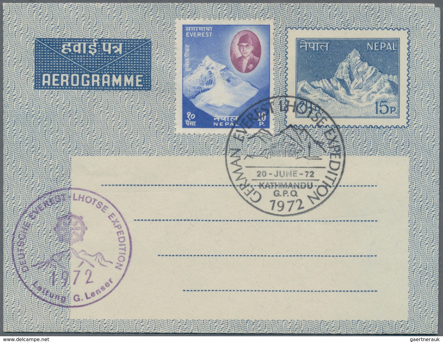 23696 Nepal: 1959-1994 AEROGRAMMES: Collection Of About 50 Aerogrammes, Mostly Used Postally, Few Cancelle - Népal