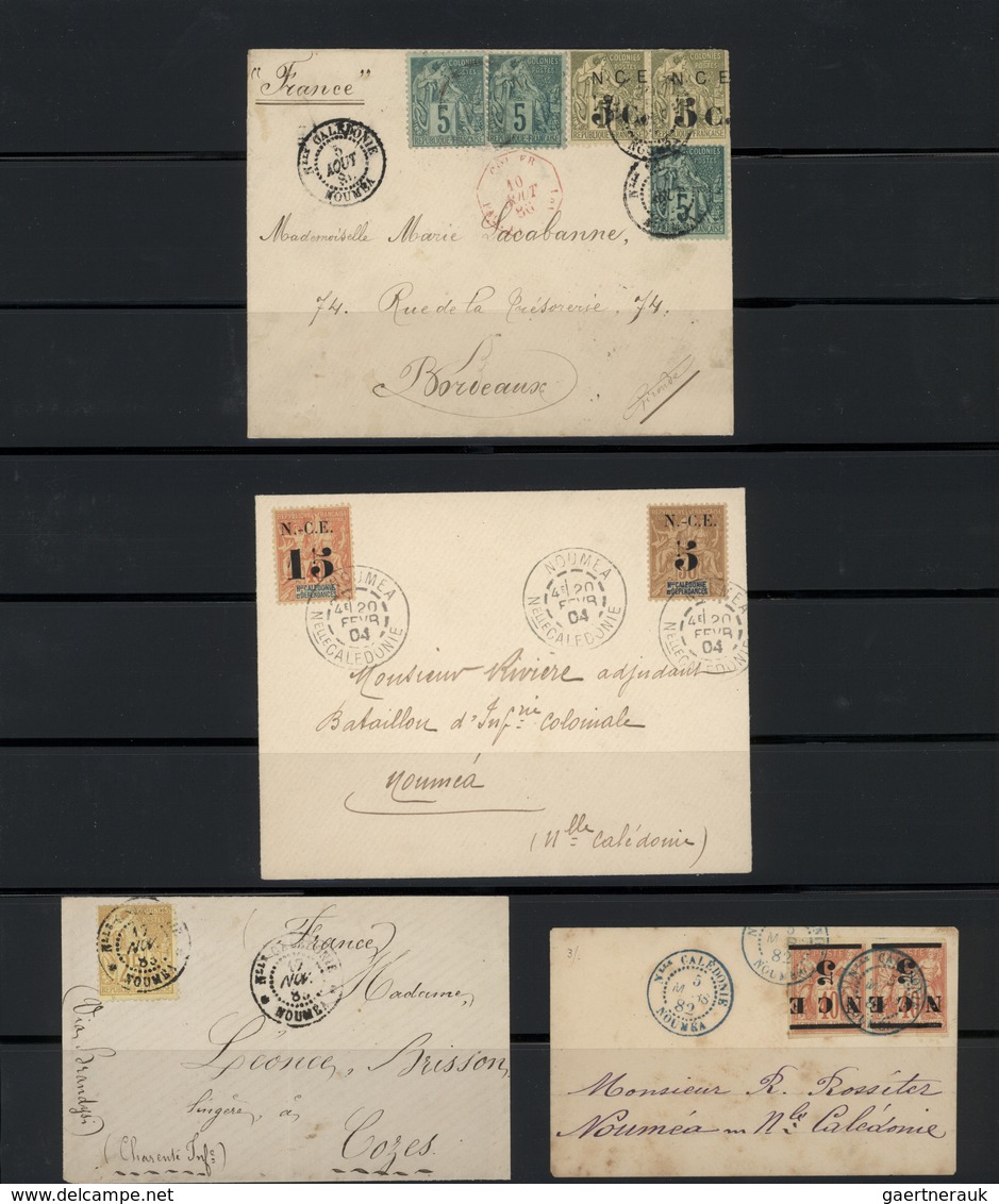 23704 Neukaledonien: 1882/1913, Collection Of Apprx. 70 Entires, Comprising A Lovely Selection Of Overprin - Autres & Non Classés