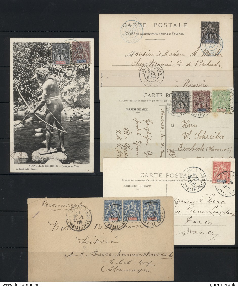 23704 Neukaledonien: 1882/1913, Collection Of Apprx. 70 Entires, Comprising A Lovely Selection Of Overprin - Autres & Non Classés