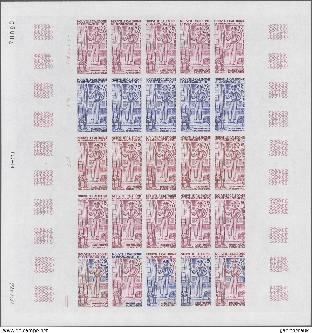 23709 Neukaledonien: 1974. Lot Of 5 Color Proof Sheets Of 25 For The Complete Issue "200th Anniversary Of - Autres & Non Classés