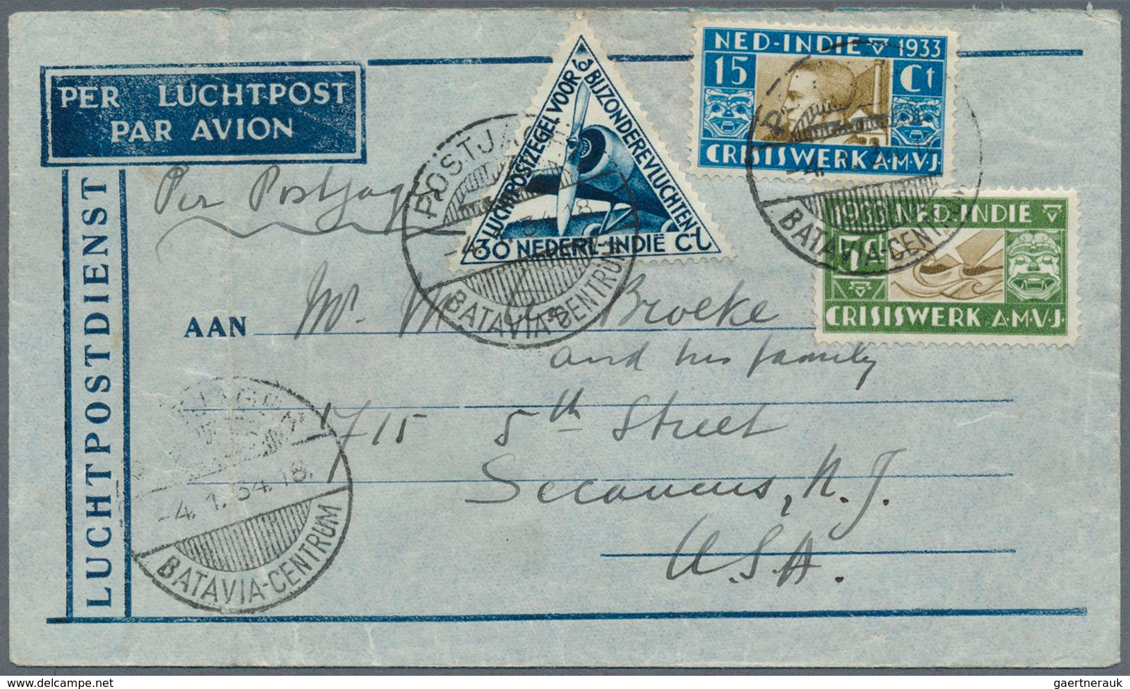 23738 Niederländisch-Indien: 1922/1948, Comprehensive Collection Of 37 Covers With Focus On Airmail Covers - Indes Néerlandaises