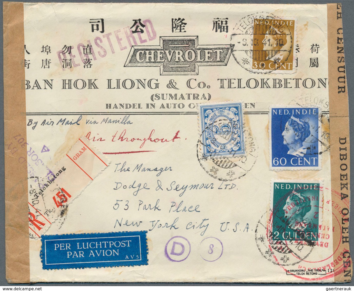 23738 Niederländisch-Indien: 1922/1948, Comprehensive Collection Of 37 Covers With Focus On Airmail Covers - Indes Néerlandaises