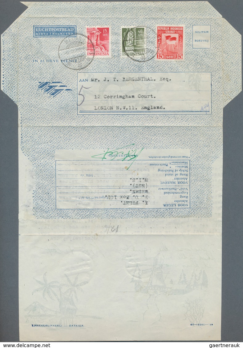 23739 Niederländisch-Indien: 1937/63, Lot W. Military Mail 1946/63: "in Actieve Dienst" (5, Various Forms) - Indes Néerlandaises