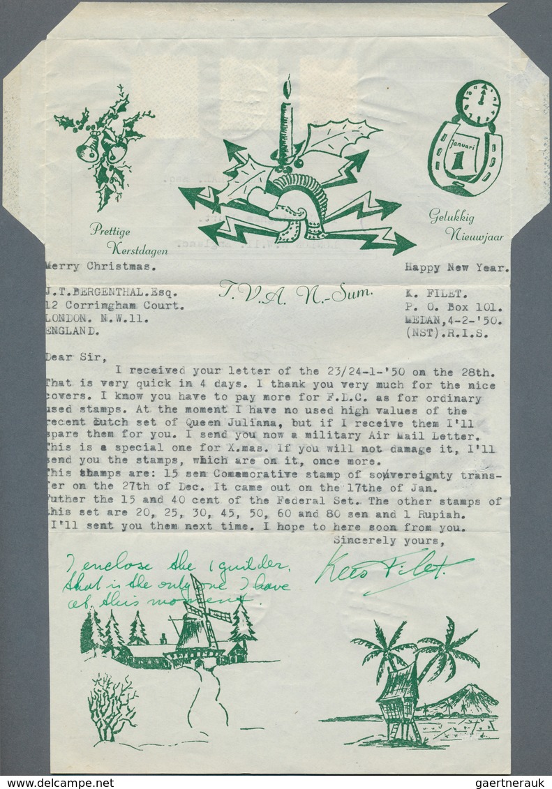 23739 Niederländisch-Indien: 1937/63, Lot W. Military Mail 1946/63: "in Actieve Dienst" (5, Various Forms) - Indes Néerlandaises