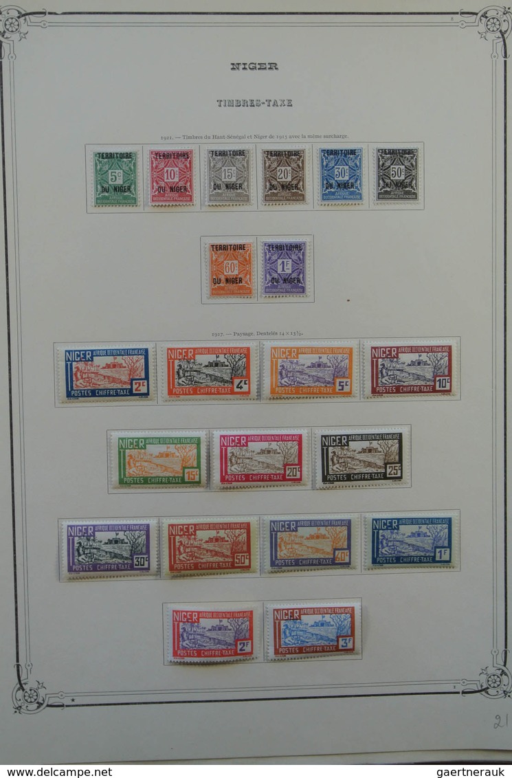 23753 Niger: 1921-1974. Almost complete (without souvenir sheets), mint hinged collection Niger 1921-1974