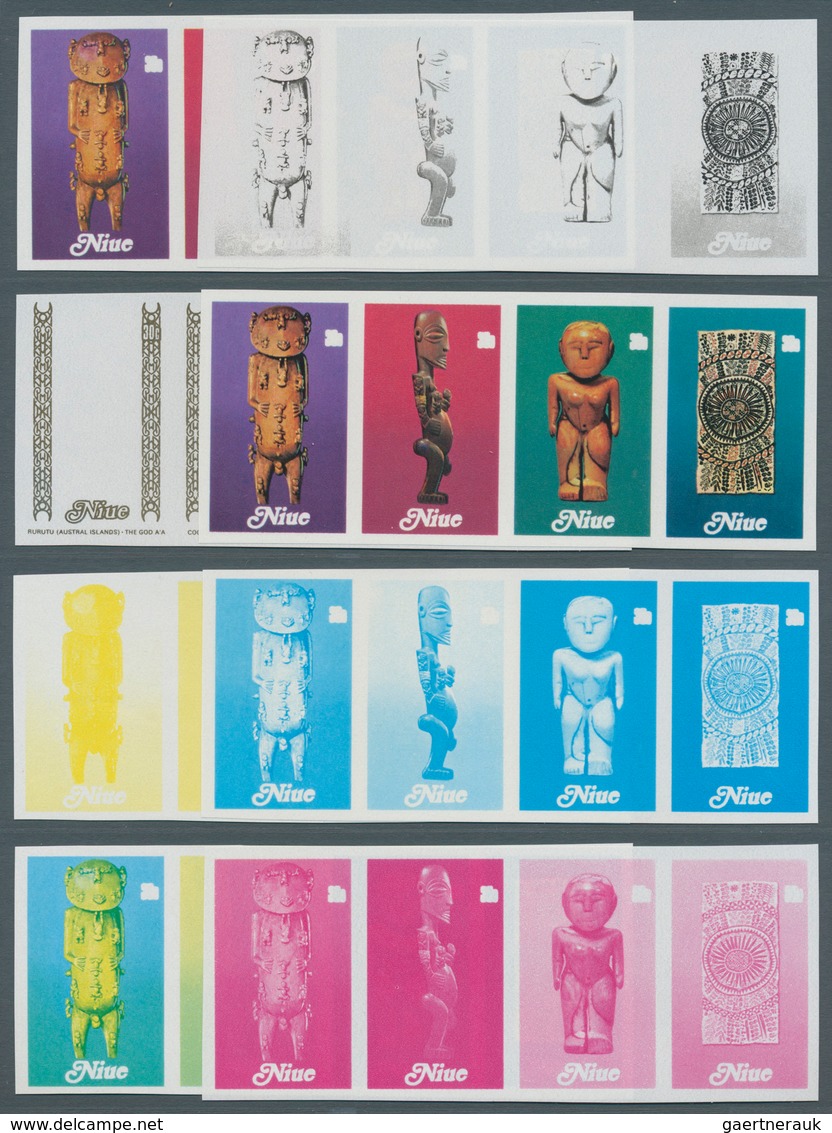 23755 Niue: 1977/90, Sammlung Von 3.787 PHASENDRUCKEN Nur Verschiedener Und Kompletter Ausgaben, Dabei Vie - Niue