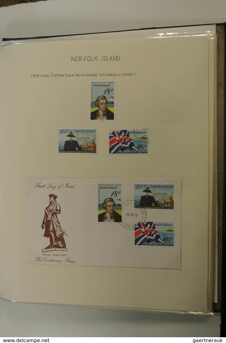 23766 Norfolk-Insel: 1947-1990. Used collection Norfolk 1947-1990 in 2 blanc albums. Collection contains m