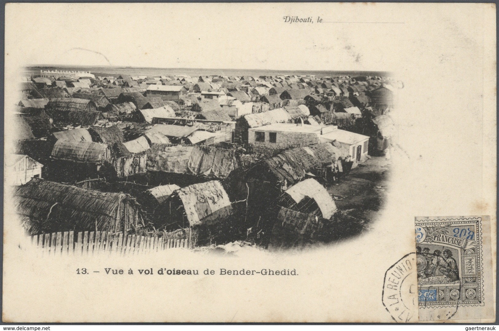 23775 Obock: 1893/1911, Collection Of Nearly 50 Entires Incl. Ppc And A Good Selection Of Stationeries, Ne - Autres & Non Classés