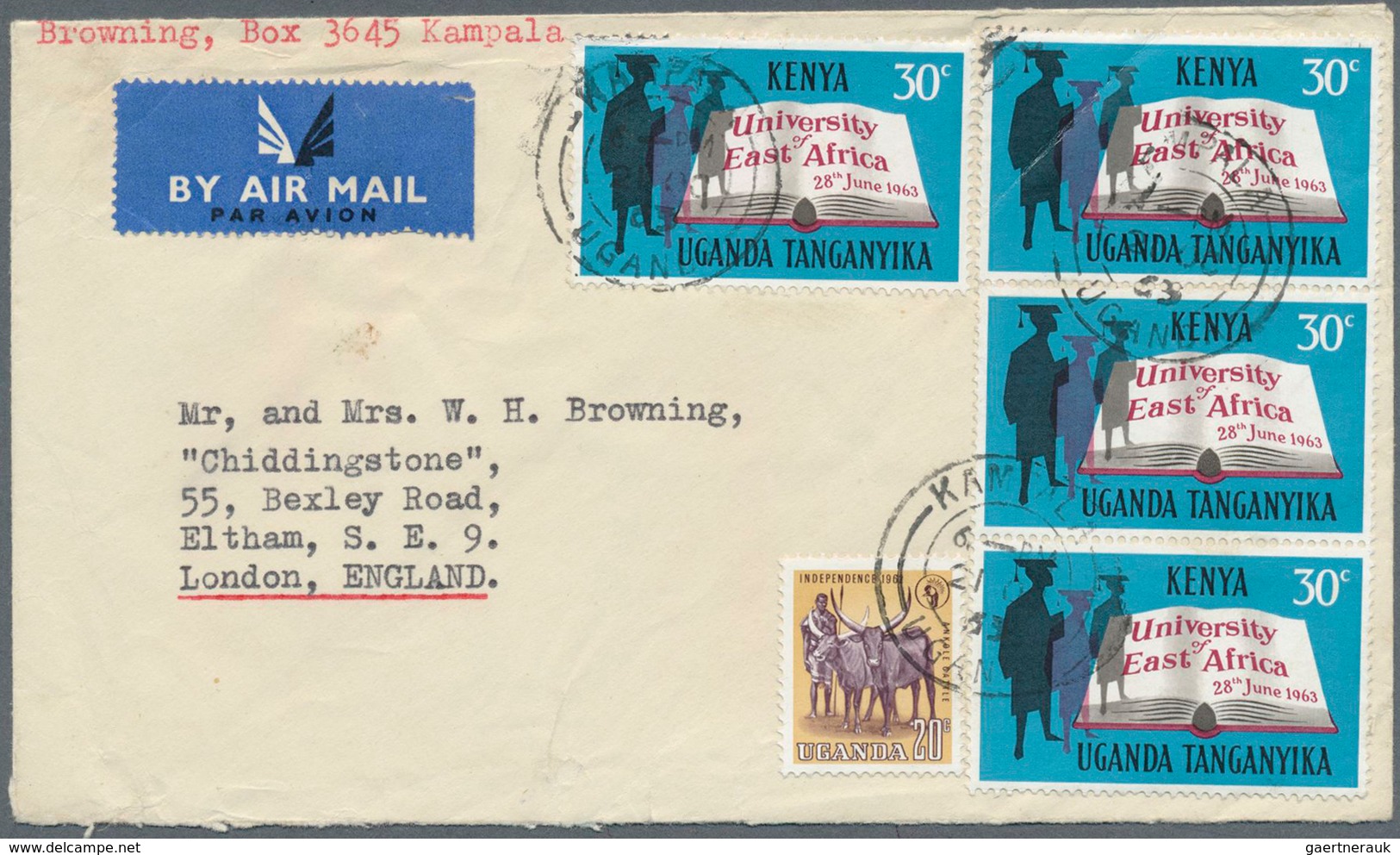 23784 Ostafrikanische Gemeinschaft: 1937/1972, KUT chiefly 1960s, accumulation of apprx. 140 covers, comme