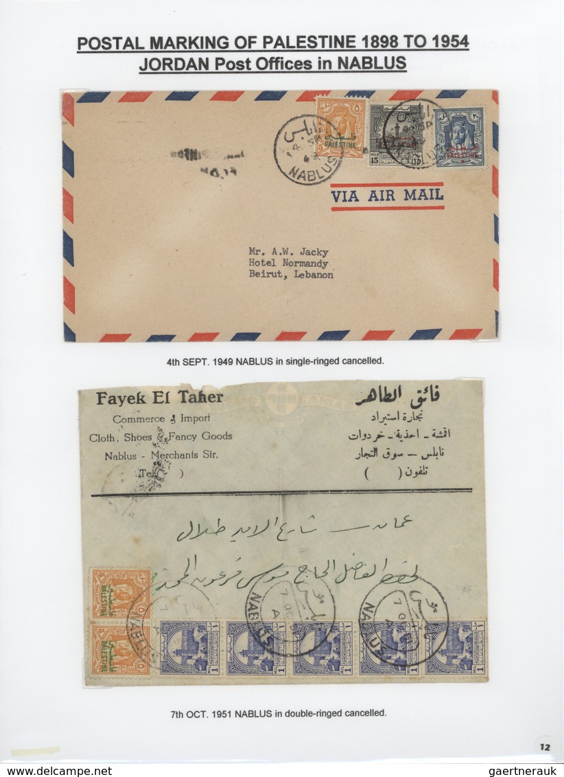 23793 Palästina: 1898-1954, Exhibition Collection "HOLYLAND PALESTINE POSTAL MARKINGS FROM 1898 To 1954" O - Palestine