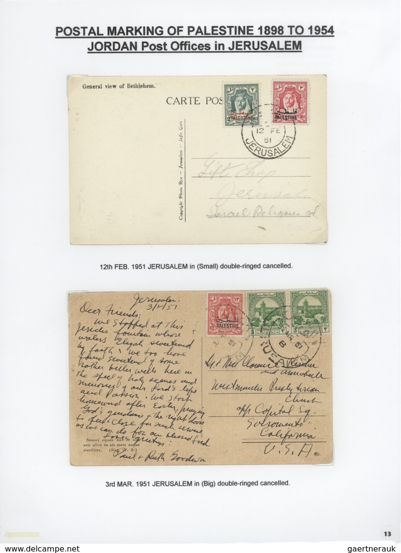 23793 Palästina: 1898-1954, Exhibition Collection "HOLYLAND PALESTINE POSTAL MARKINGS FROM 1898 To 1954" O - Palestine