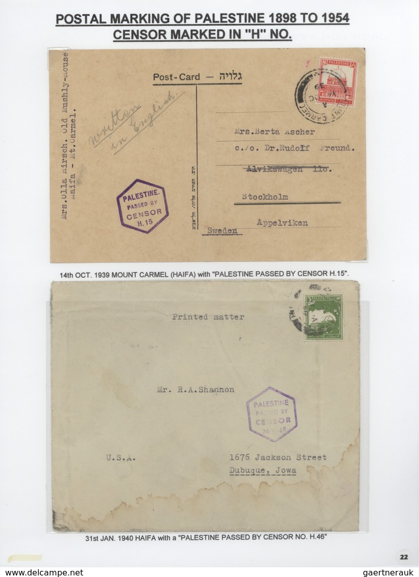 23793 Palästina: 1898-1954, Exhibition Collection "HOLYLAND PALESTINE POSTAL MARKINGS FROM 1898 to 1954" o