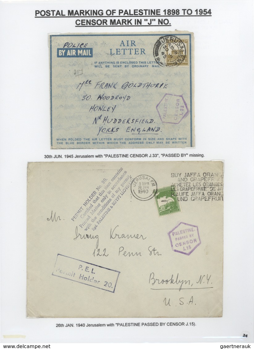 23793 Palästina: 1898-1954, Exhibition Collection "HOLYLAND PALESTINE POSTAL MARKINGS FROM 1898 to 1954" o