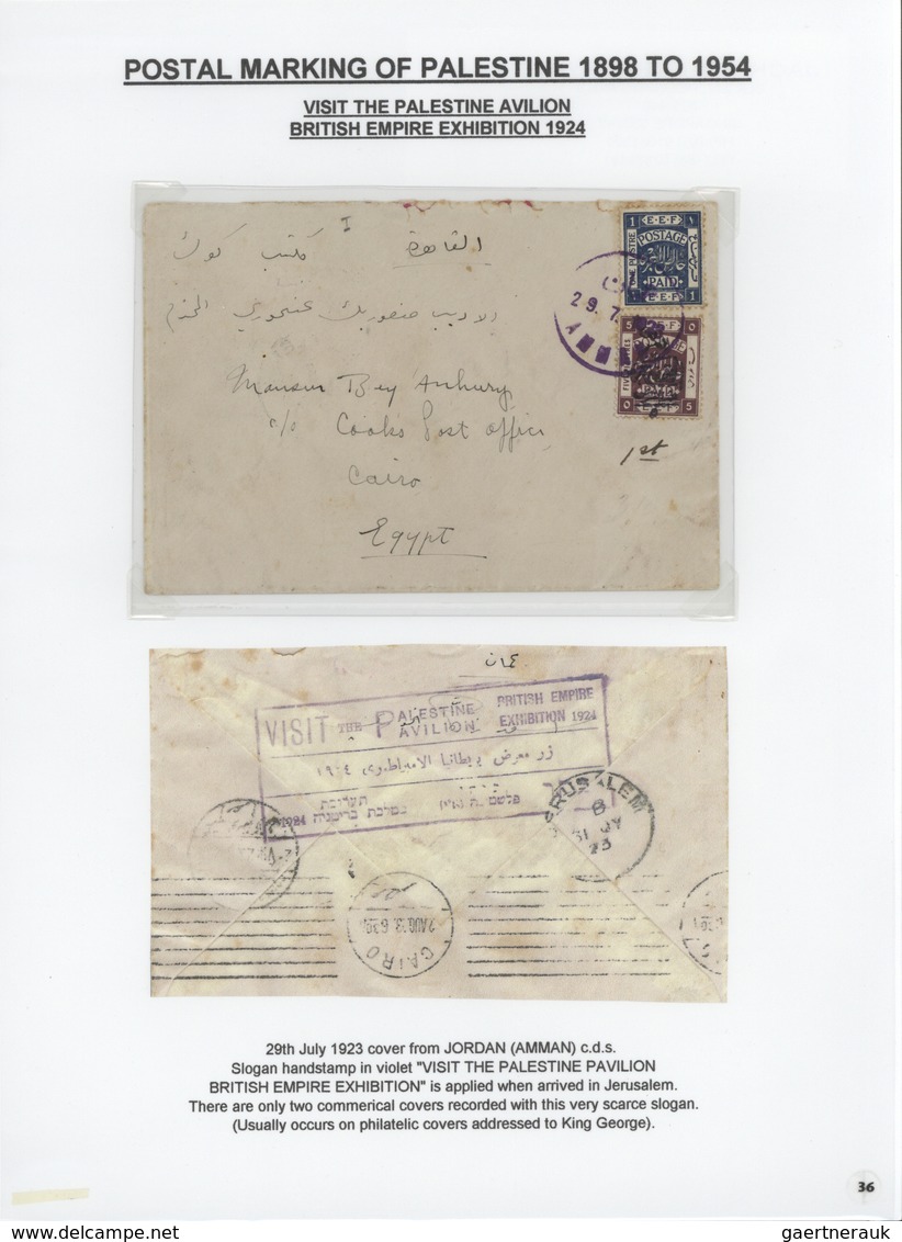 23793 Palästina: 1898-1954, Exhibition Collection "HOLYLAND PALESTINE POSTAL MARKINGS FROM 1898 to 1954" o