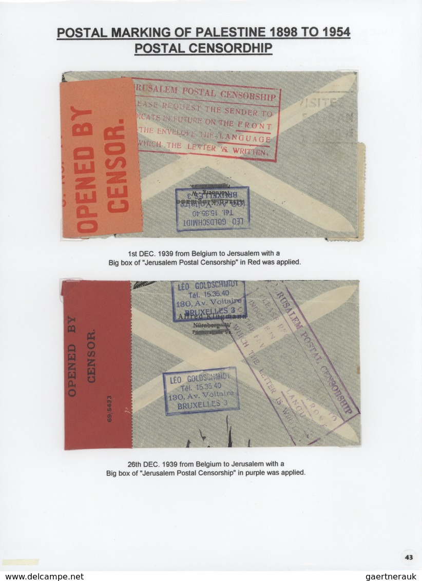 23793 Palästina: 1898-1954, Exhibition Collection "HOLYLAND PALESTINE POSTAL MARKINGS FROM 1898 to 1954" o