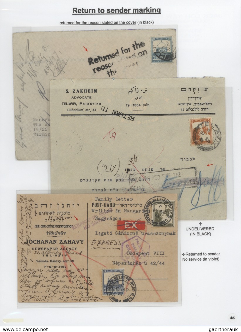 23793 Palästina: 1898-1954, Exhibition Collection "HOLYLAND PALESTINE POSTAL MARKINGS FROM 1898 to 1954" o