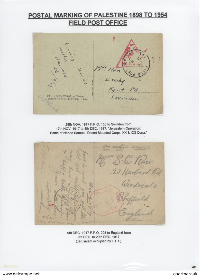 23793 Palästina: 1898-1954, Exhibition Collection "HOLYLAND PALESTINE POSTAL MARKINGS FROM 1898 to 1954" o