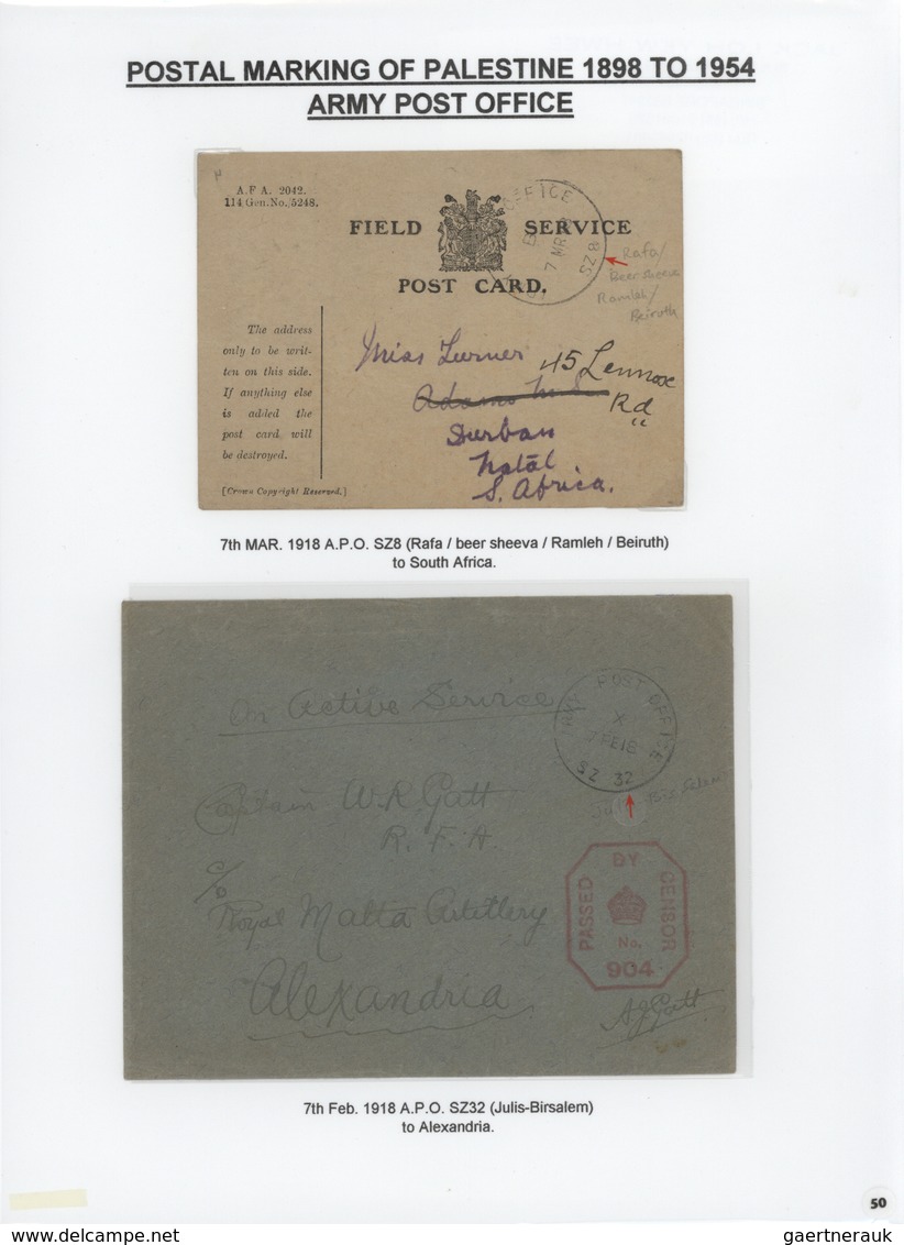 23793 Palästina: 1898-1954, Exhibition Collection "HOLYLAND PALESTINE POSTAL MARKINGS FROM 1898 to 1954" o