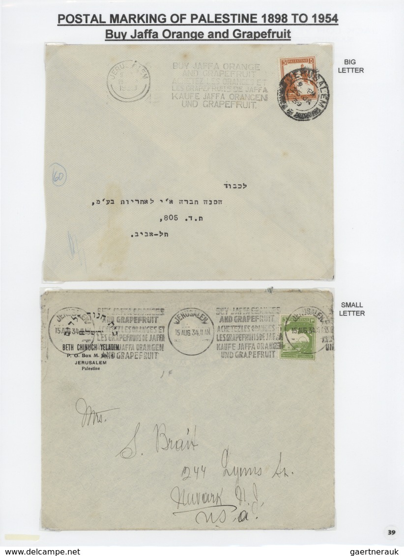 23793 Palästina: 1898-1954, Exhibition Collection "HOLYLAND PALESTINE POSTAL MARKINGS FROM 1898 to 1954" o