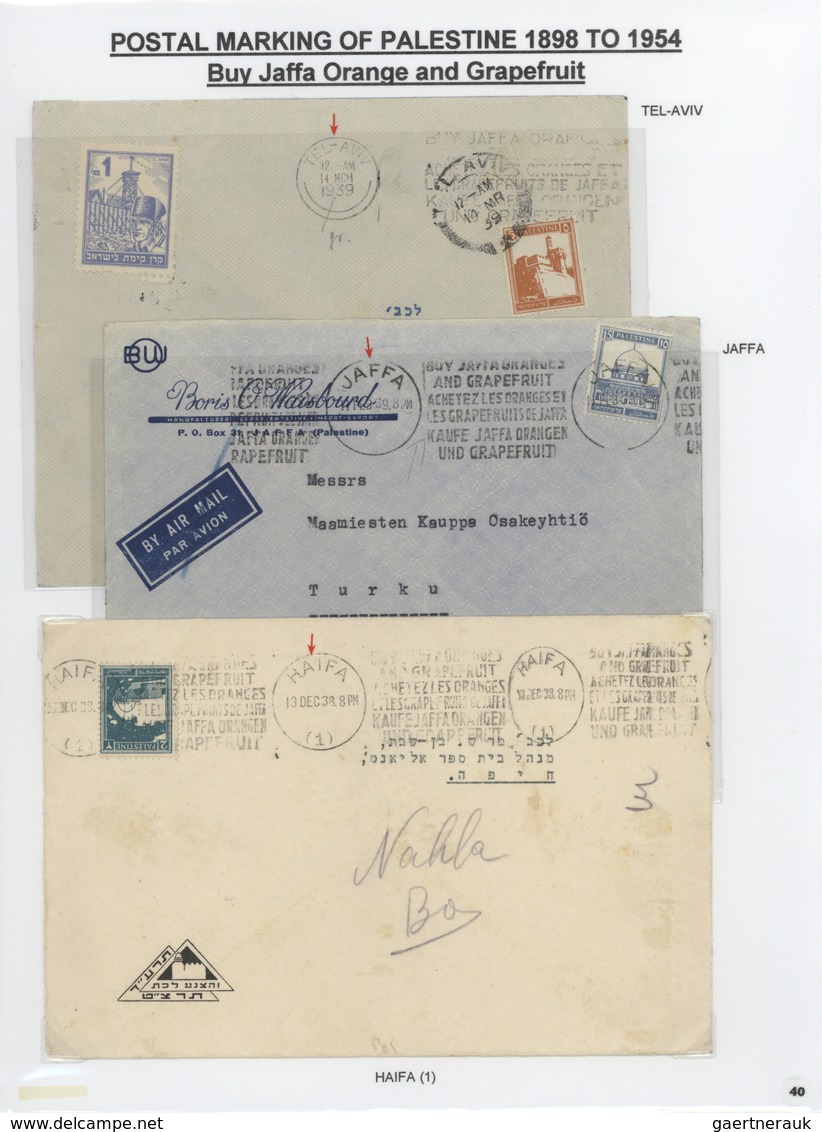 23793 Palästina: 1898-1954, Exhibition Collection "HOLYLAND PALESTINE POSTAL MARKINGS FROM 1898 to 1954" o