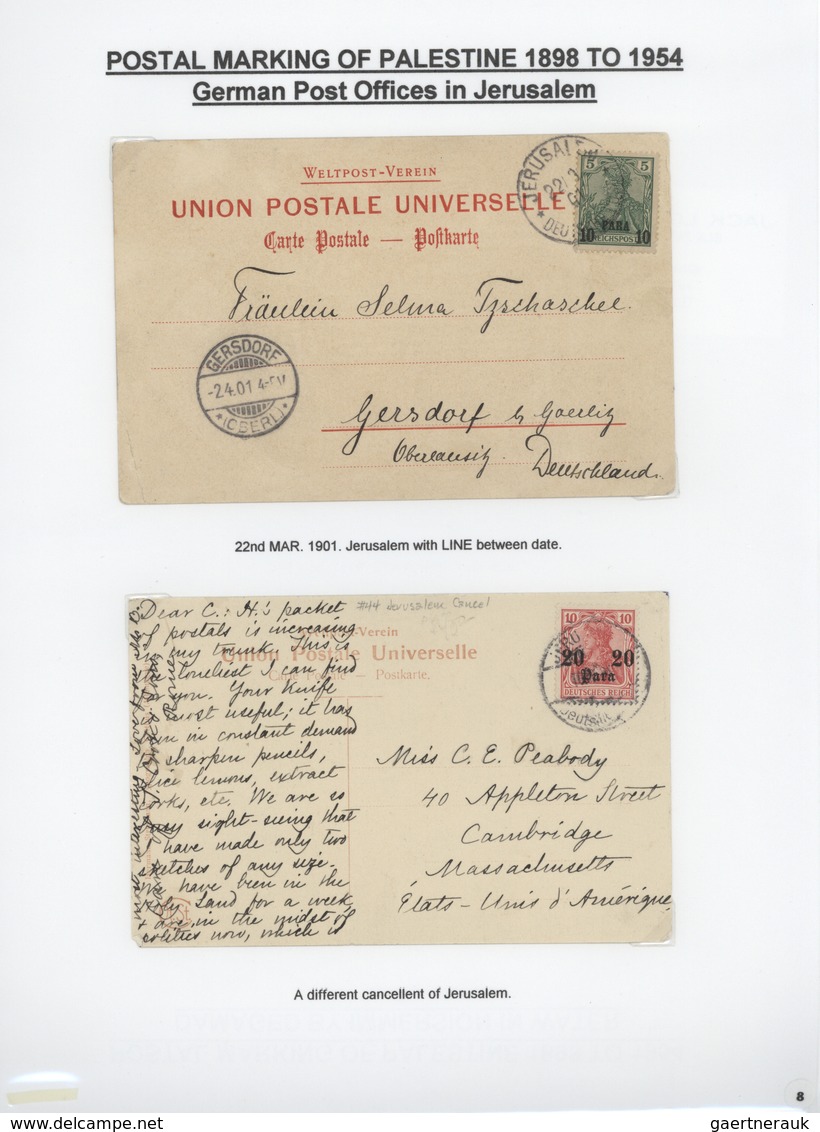 23793 Palästina: 1898-1954, Exhibition Collection "HOLYLAND PALESTINE POSTAL MARKINGS FROM 1898 to 1954" o