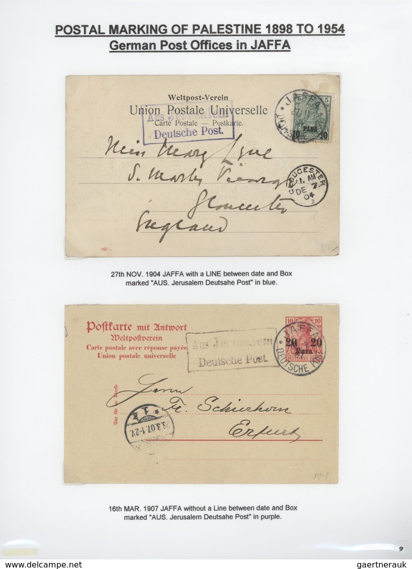 23793 Palästina: 1898-1954, Exhibition Collection "HOLYLAND PALESTINE POSTAL MARKINGS FROM 1898 to 1954" o