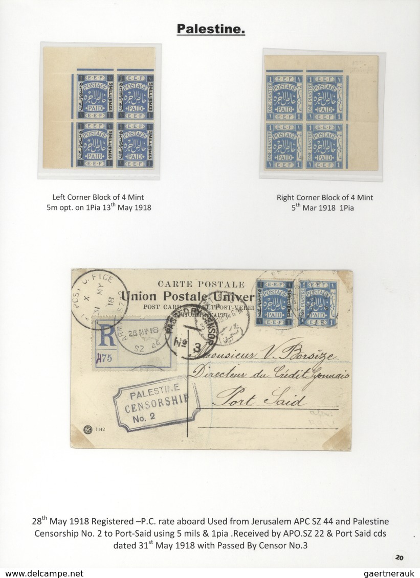 23794 Palästina: 1918-1927, Exhibition Collection "PALESTINE STAMPS & COVERS FROM 1918 - 1927" on 80 leave