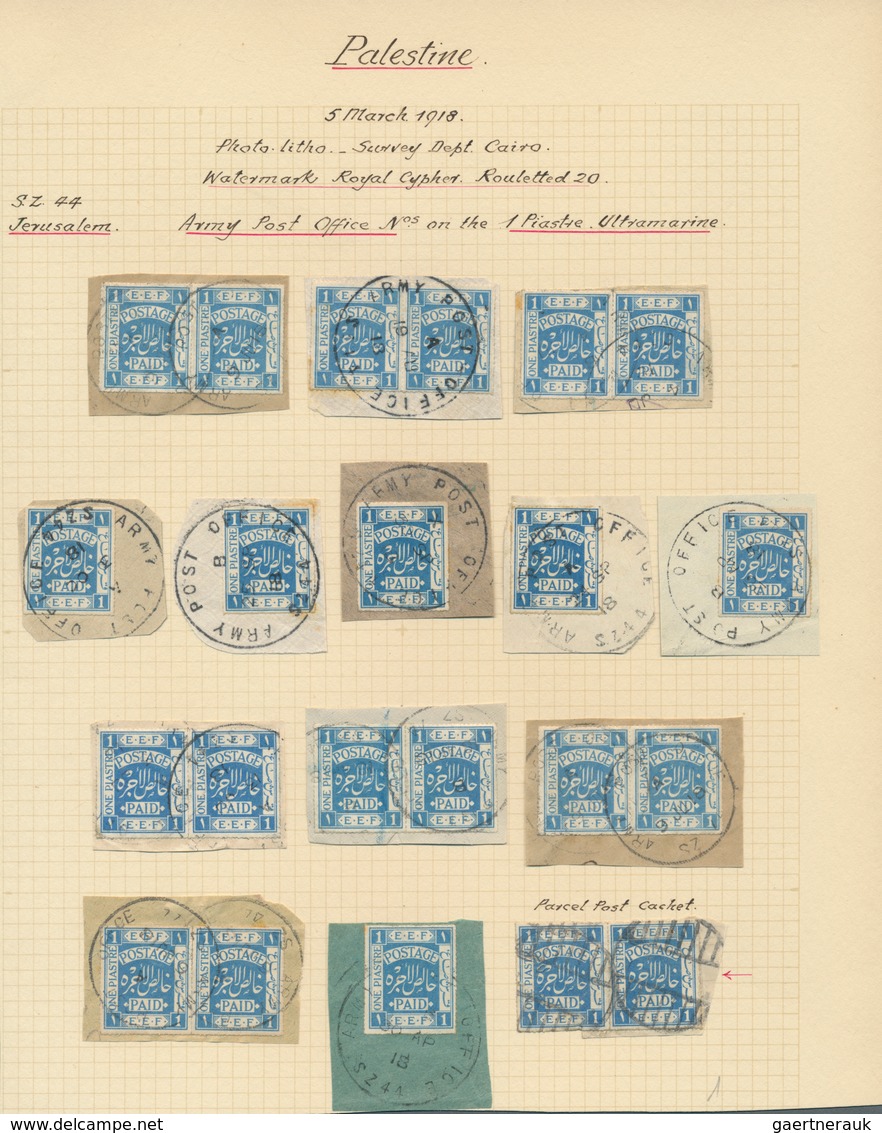 23795 Palästina: 1918/1922, E.E.F. Design, Specialised Collection Of Apprx. 130 Stamps On Album Pages, Inc - Palestine