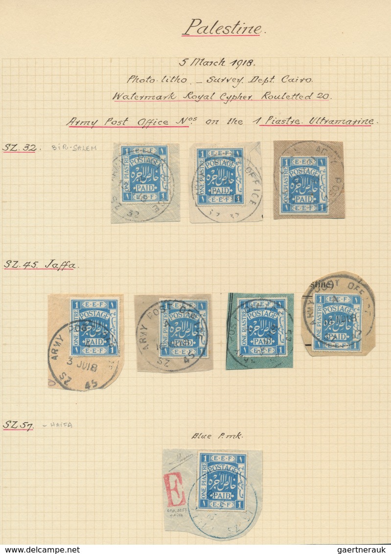 23795 Palästina: 1918/1922, E.E.F. Design, Specialised Collection Of Apprx. 130 Stamps On Album Pages, Inc - Palestine
