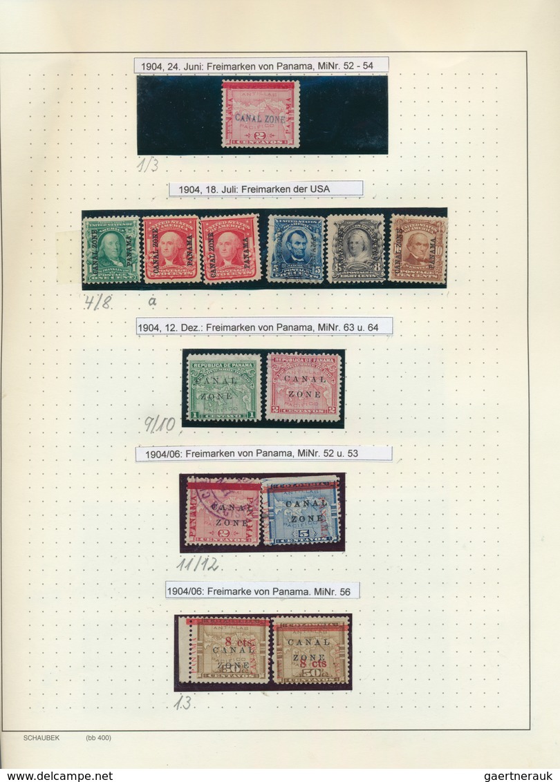 23810 Panama-Kanalzone: 1904/1961: Comprehensive Collection Of Hundreds Of Mint And Used Stamps, Virtually - Panama