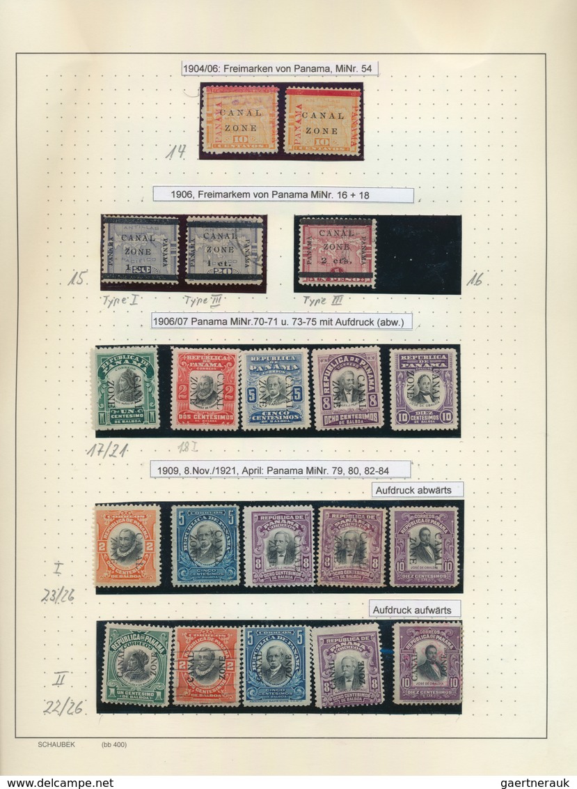 23810 Panama-Kanalzone: 1904/1961: Comprehensive Collection Of Hundreds Of Mint And Used Stamps, Virtually - Panama