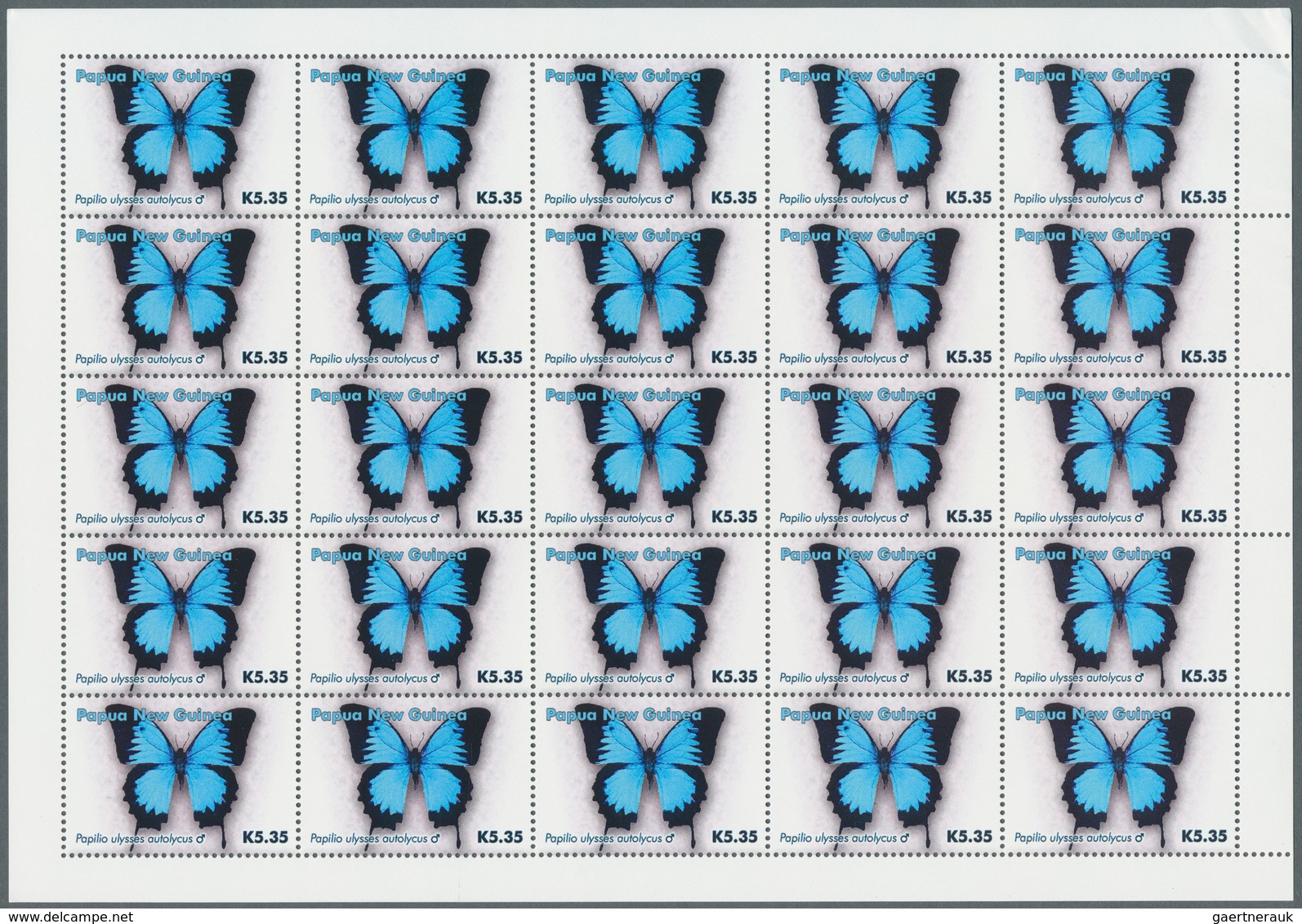 23818 Papua Neuguinea: 1999/2007, marvelous stock of never hinged sheets, many in original packets of 500,