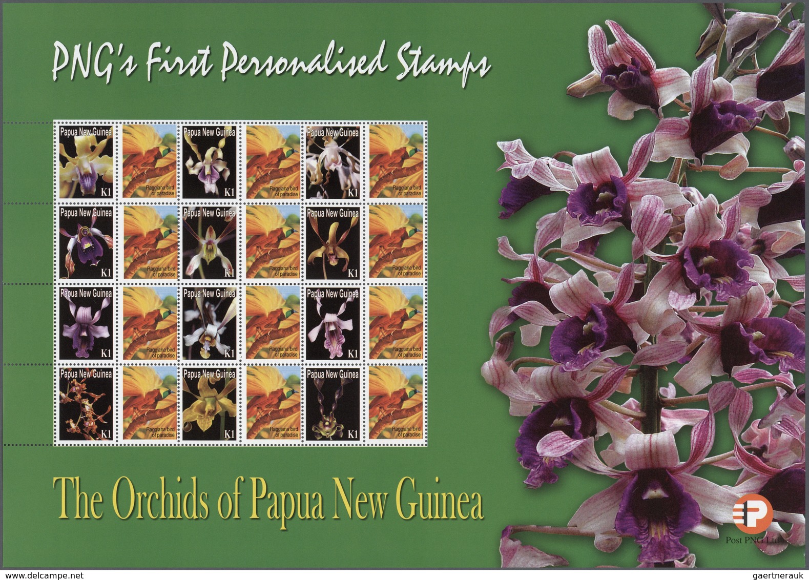 23829 Papua Neuguinea: 2007. Lot With 500 Sheets ORCHIDS 1.00k With Personalised Ornamental Label RAGGIANA - Papouasie-Nouvelle-Guinée