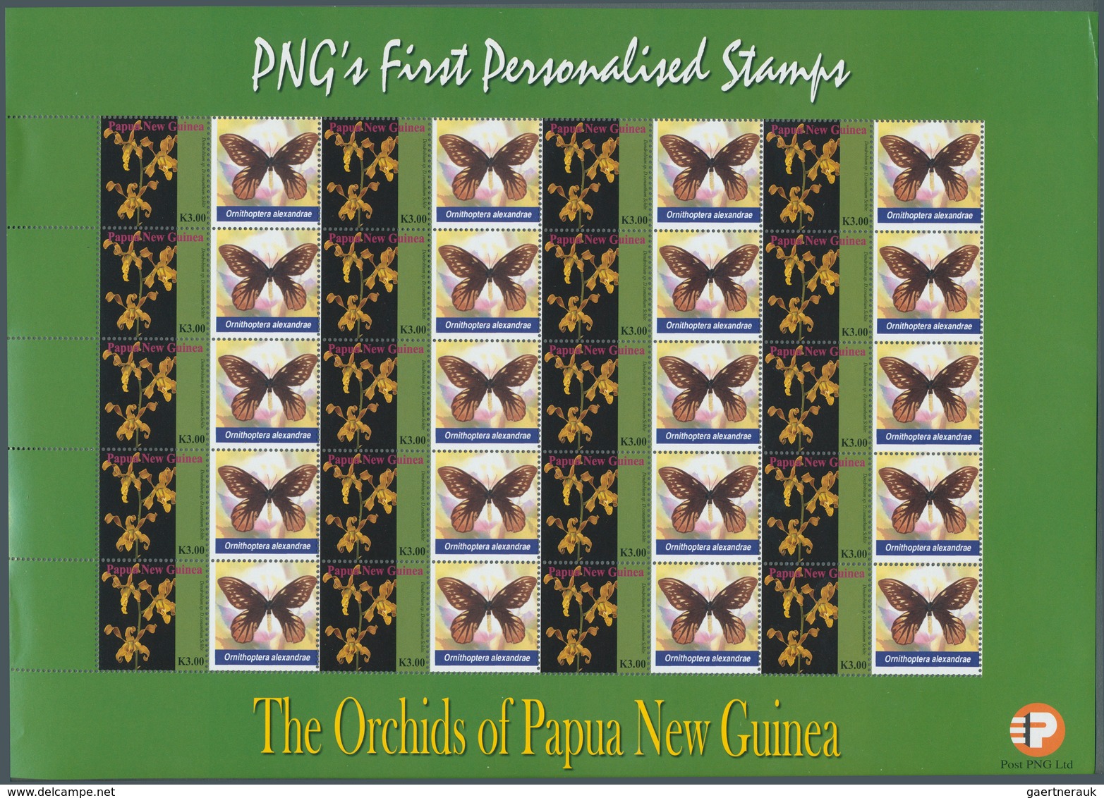 23843 Papua Neuguinea: 2007, so called PERSONALIZED STAMPS over 5,000 sheets mint never hinged, attractive