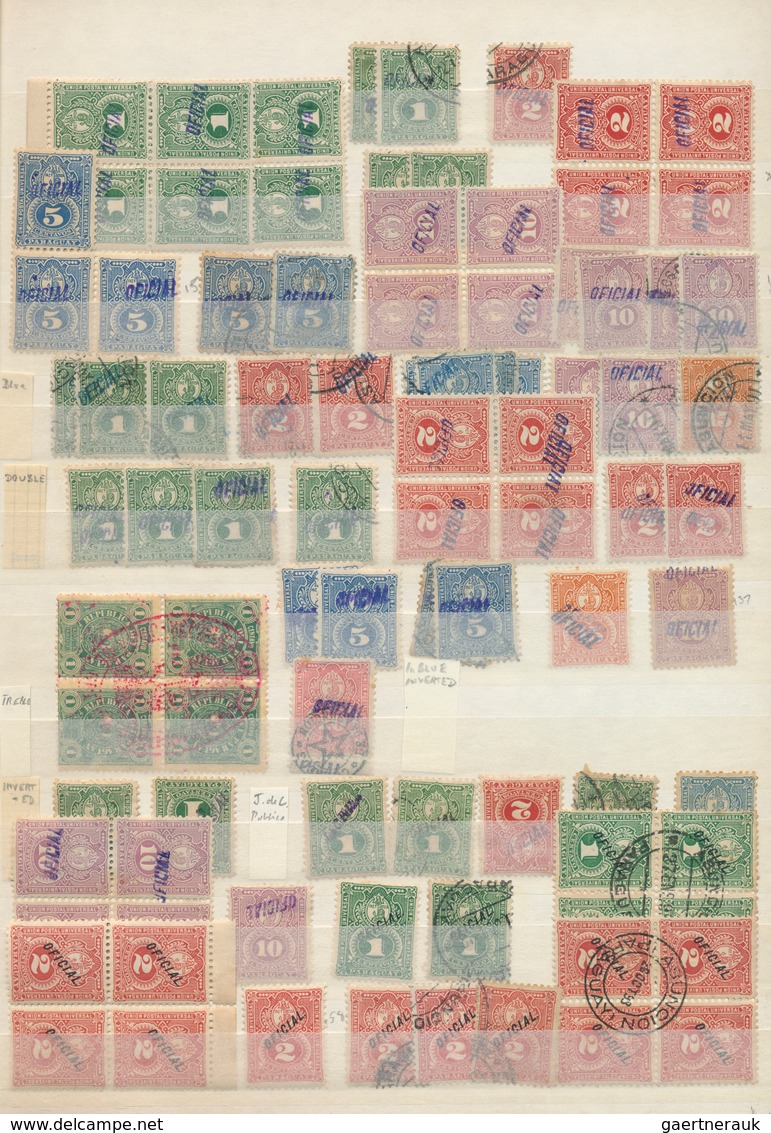 23852 Paraguay: 1880/1900 (ca.), Comprehensive Collection/accumulation Of Mainly The "Lion" Issues, Also O - Paraguay