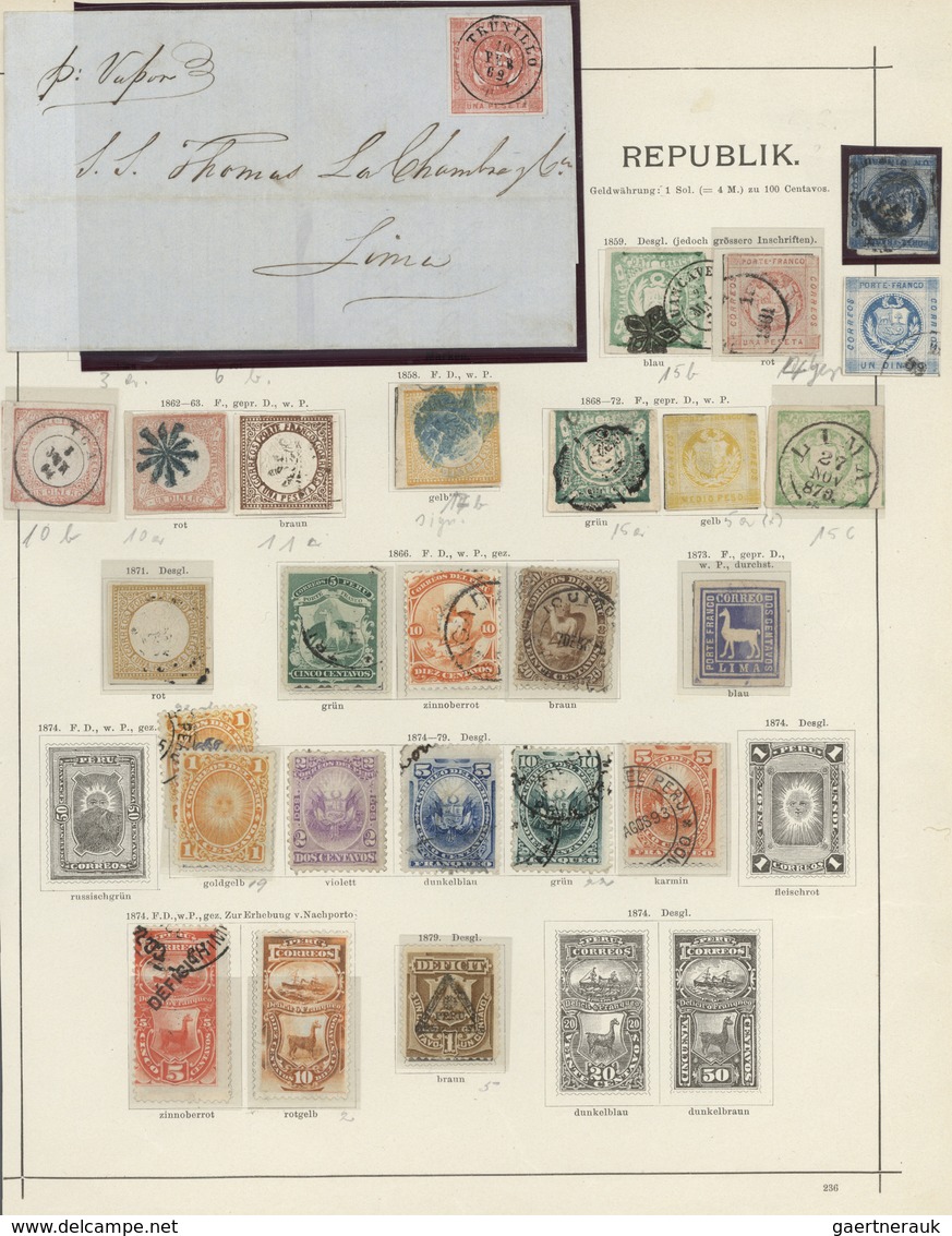 23857 Peru: 1858/1890, Used And Mint Collection On Schaubek Pages, Comprising A Nice Range Of Classic And - Pérou