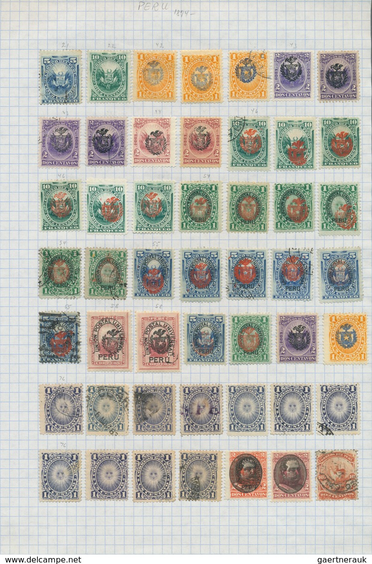 23858 Peru: 1860/1980 (ca.), Used And Mint Collection/accumulation On Leaves/stockpages, Main Value In Pre - Pérou