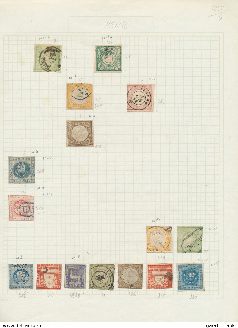 23858 Peru: 1860/1980 (ca.), Used And Mint Collection/accumulation On Leaves/stockpages, Main Value In Pre - Pérou