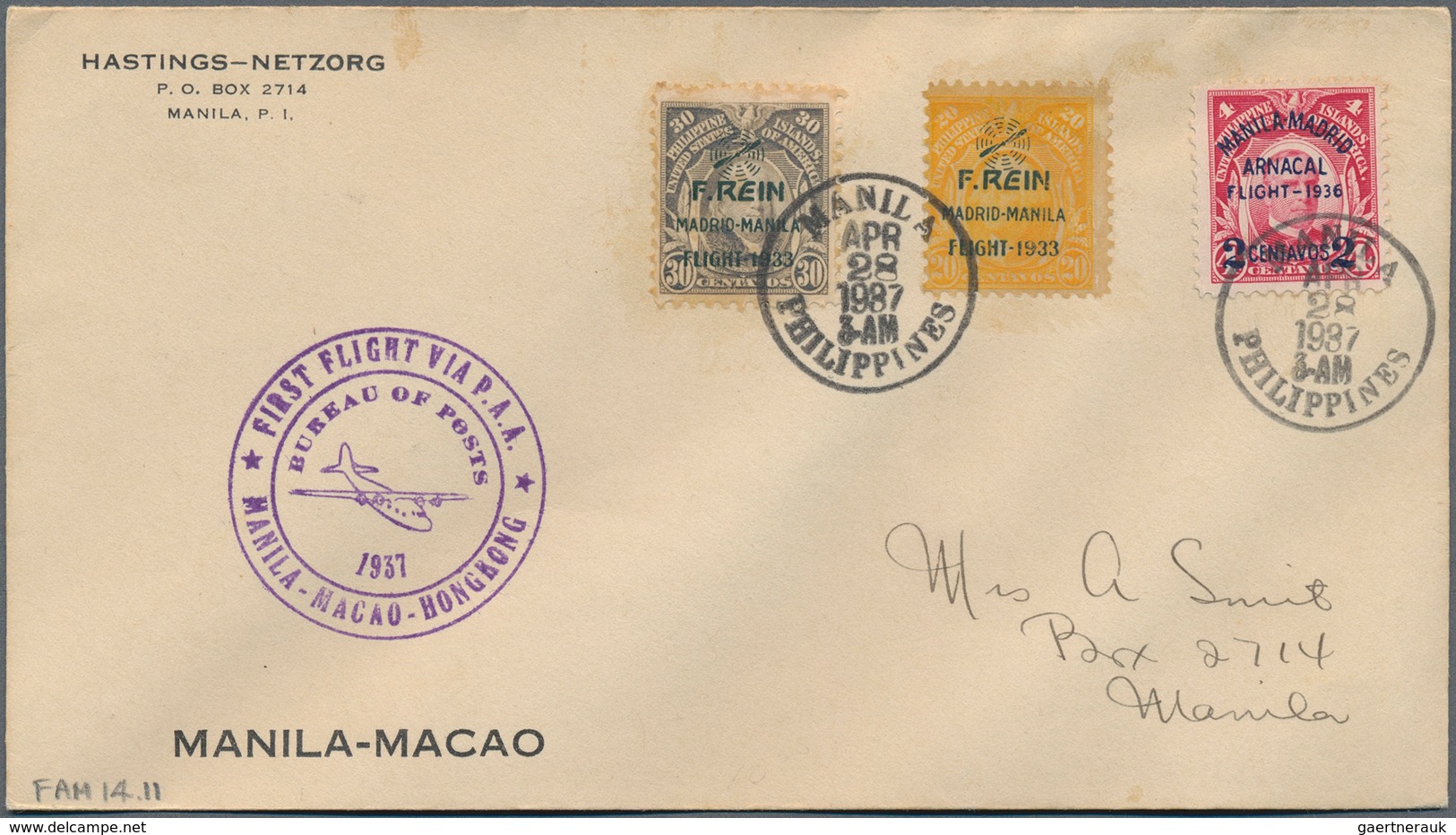 23872 Philippinen: 1928/1937: Group Of 22 Flight Covers With Some Earlier And Harder To Find Covers Includ - Philippines