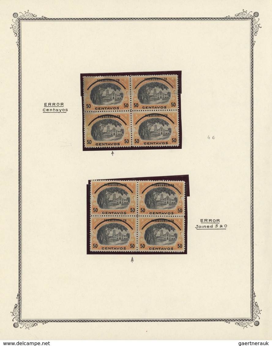 23873 Philippinen: 1938/1960 (ca.), Collection Of 19 Specialities/varieties Like Partly Imperf., Flaws, Of - Philippinen