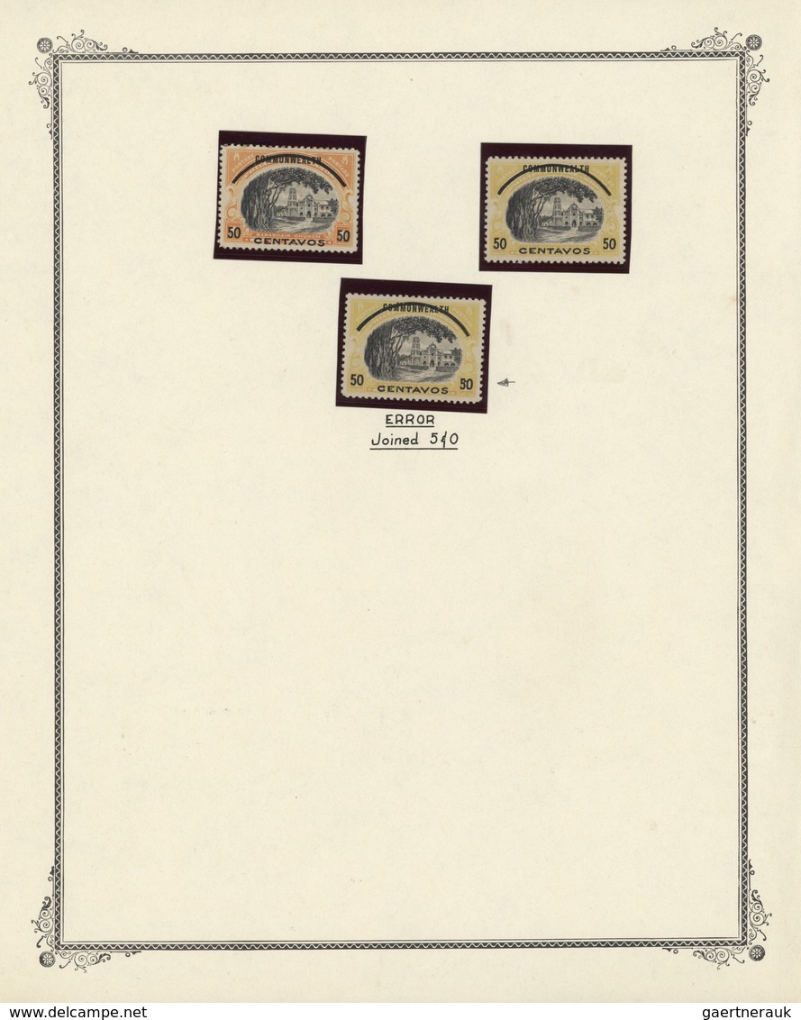 23873 Philippinen: 1938/1960 (ca.), Collection Of 19 Specialities/varieties Like Partly Imperf., Flaws, Of - Philippines