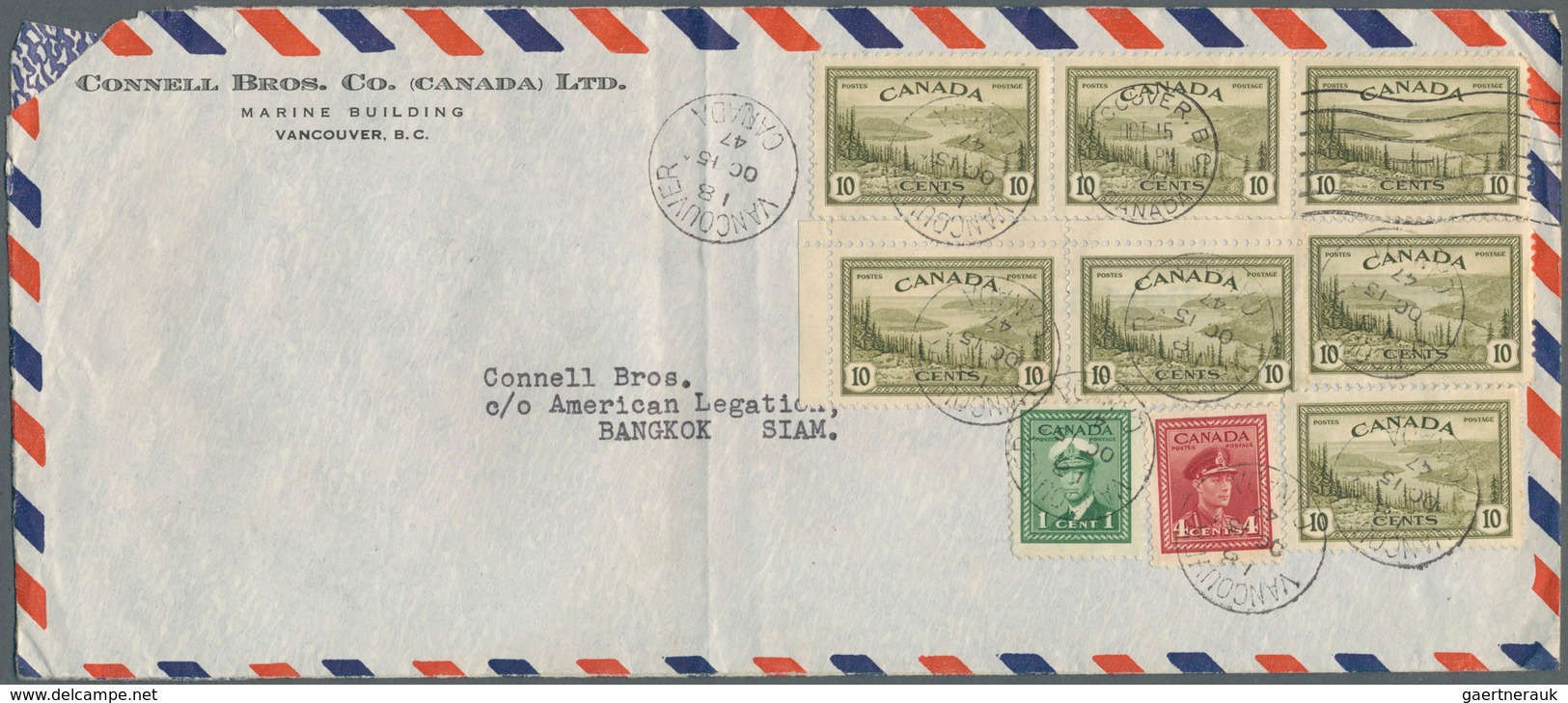 23874 Philippinen: 1946-47 Nine covers from the Philippines, three from the U.S.A. and two from Canada all