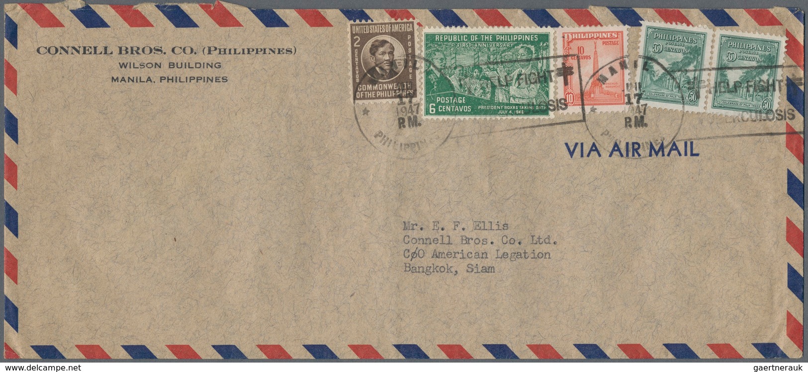 23874 Philippinen: 1946-47 Nine covers from the Philippines, three from the U.S.A. and two from Canada all