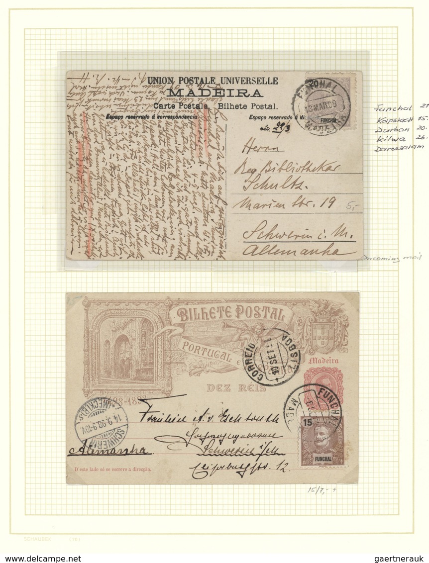 23879 Portugiesisch-Afrika: 1870-1984, Small Collection On Album Leaves Including CABO-VERDE, ACORES, FUNC - Afrique Portugaise