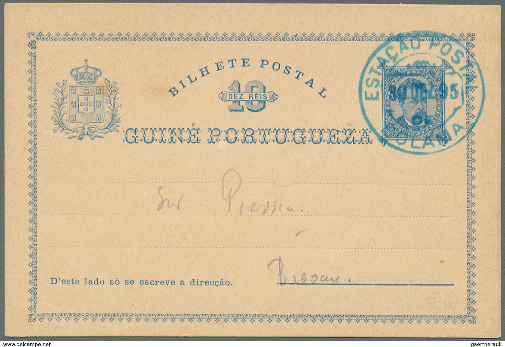23880 Portugiesisch-Guinea: 1895/1953, 19 Items Including Airmail Bolama-New York 1941, Old Picture Postca - Guinée Portugaise