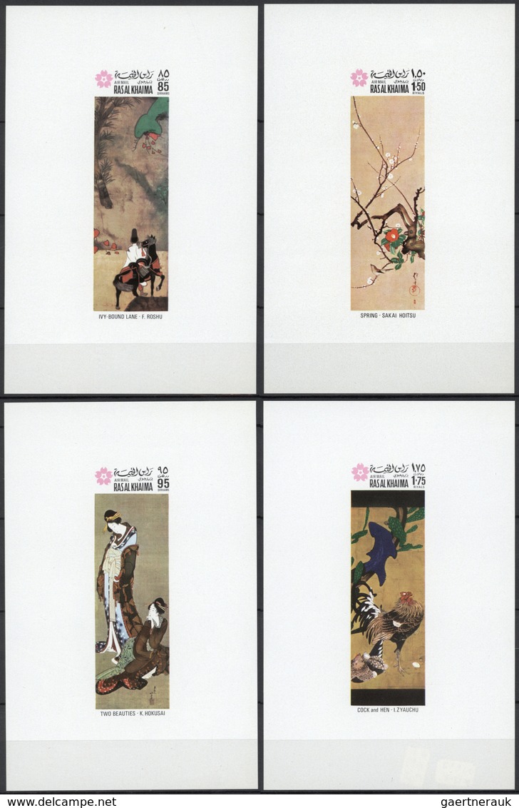 23883 Ras Al Khaima: 1964/1969, U/m Collection In A Stockbook With Many Attractive Thematic Sets, Imperfor - Ras Al-Khaima