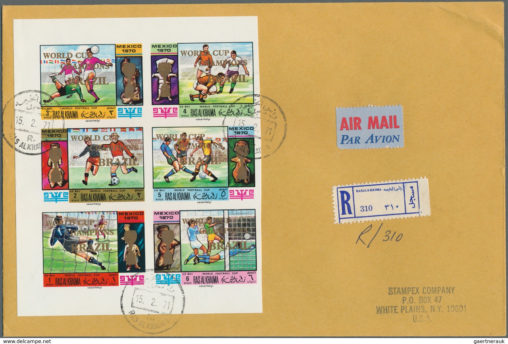 23898 Ras Al Khaima: 1970/1971, Football World Championship/Olympic Games, Group Of Twelve Registered Airm - Ras Al-Khaima