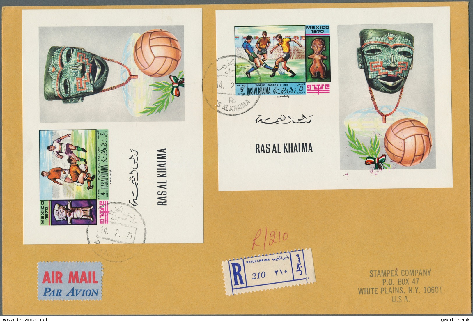 23898 Ras Al Khaima: 1970/1971, Football World Championship/Olympic Games, Group Of Twelve Registered Airm - Ras Al-Khaima