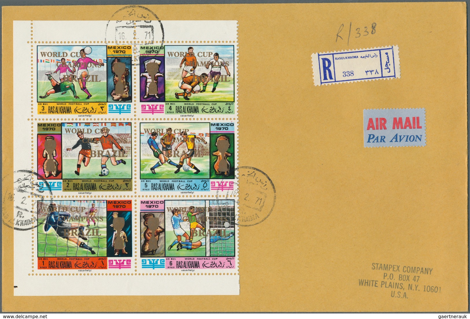 23898 Ras al Khaima: 1970/1971, Football World Championship/Olympic Games, group of twelve registered airm